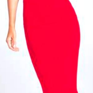 🏈 George Huston vintage long belted slit skirt small/Medium red